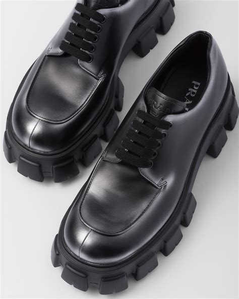 prada black and white leather lace up sneakers|prada boots laces.